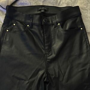 Ann Taylor Black Faux Leather Trousers